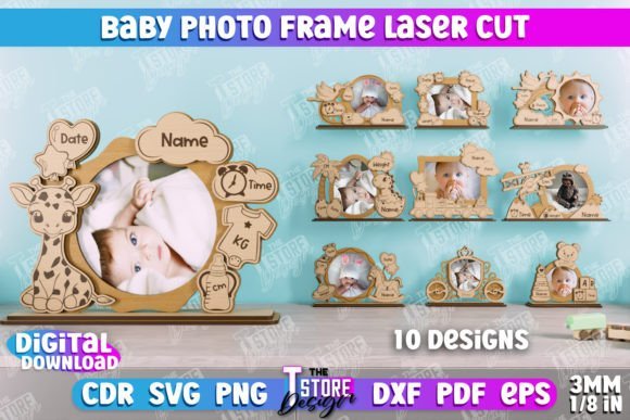 Paquete De Marcos De Fotos Para Bebes 3 Creativo Digital